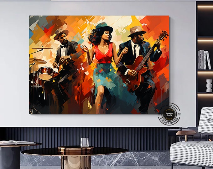Jazz Wall Art, Musician Prints, African Wall Art Prints, Abstract Modern Wall Art Prints, Jazz Prints, Large Abstract Art Print