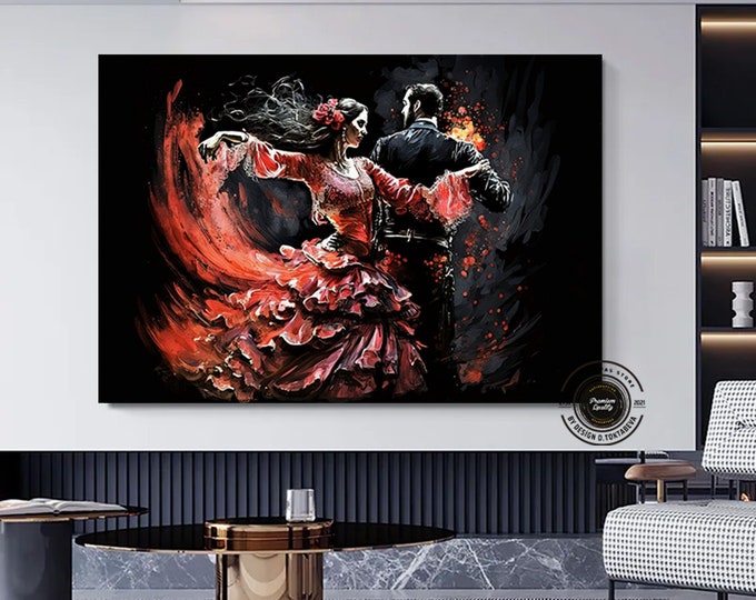 Flamenco Dancer Wall Art Decor, Spain Style Flamenco Dancer Art Wall Decor,Couple Flamenco dance.Home Decoration wall decor