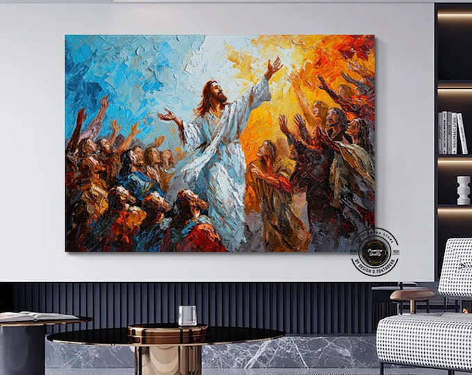 Jesus Christ Portrait Holy Painting Poster God Peace Print Wall Art Gift Trendy Living Room Home Decor Framed Canvas Christian Nursery Decor