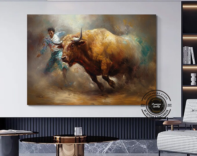 Bull canvas painting bull painting,Bull painting art,Bull wall decor,Highland cow,Bull Abstract Canvas,Animal Painting,Big bull art