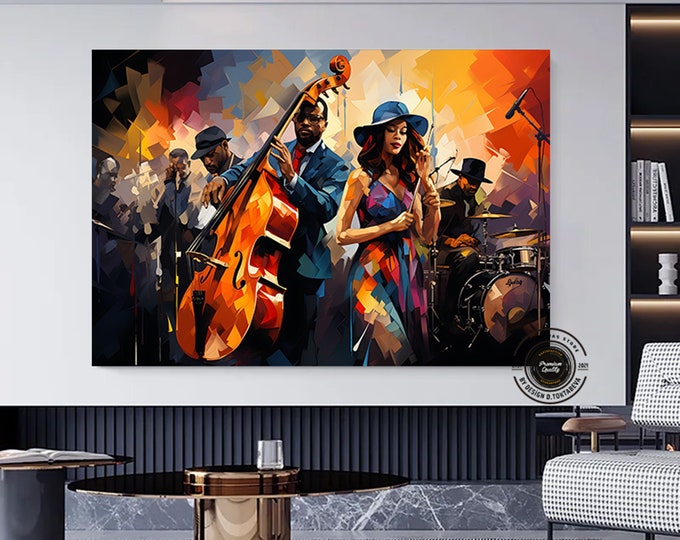Jazz Wall Art, Musician Prints, African Wall Art Prints, Abstract Modern Wall Art Prints, Jazz Prints, Large Abstract Art Print