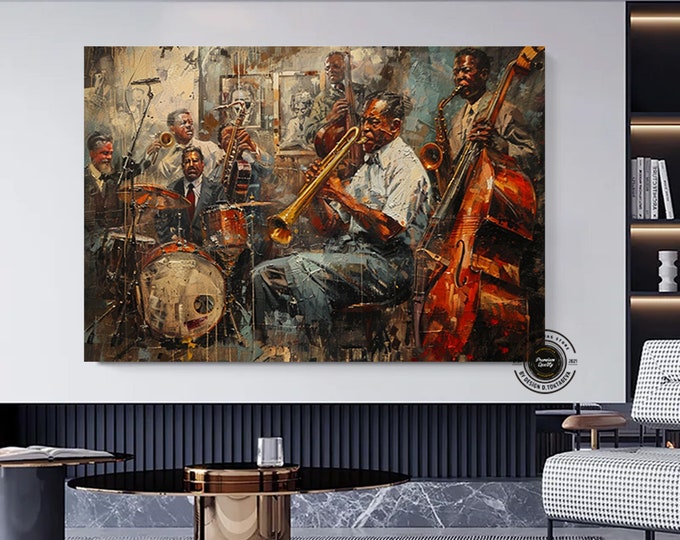 Jazz Wall Art, Musician Prints, African Wall Art Prints, Abstract Modern Wall Art Prints, Jazz Prints, Large Abstract Art Print