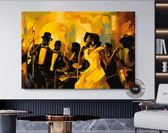 Jazz Wall Art Print: Abstract Musician Canvas, Modern Home Decor