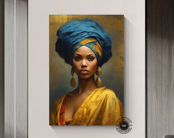 African woman canvas wall art, ethnic canvas wall art, ethnic wall decor, African canvas , woman ethnic canvas,