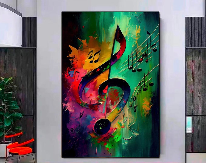 musical note canvas painting canvas wall artlove of music canvas print , modern home decor, ready to hang canvas print