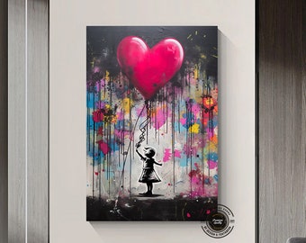 Banksy Balloon Girl Canvas Print: Pop Art Graffiti Wall Decor