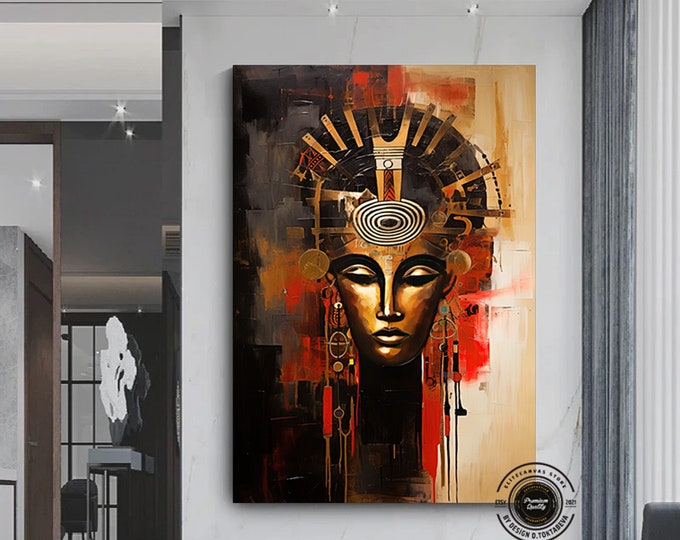 African American Culture Wall Art, African Culture Wall Decor, Wall Symbol Canvas Painting, Abstract Canvas Wall Art, Africa Wall Art, Gift