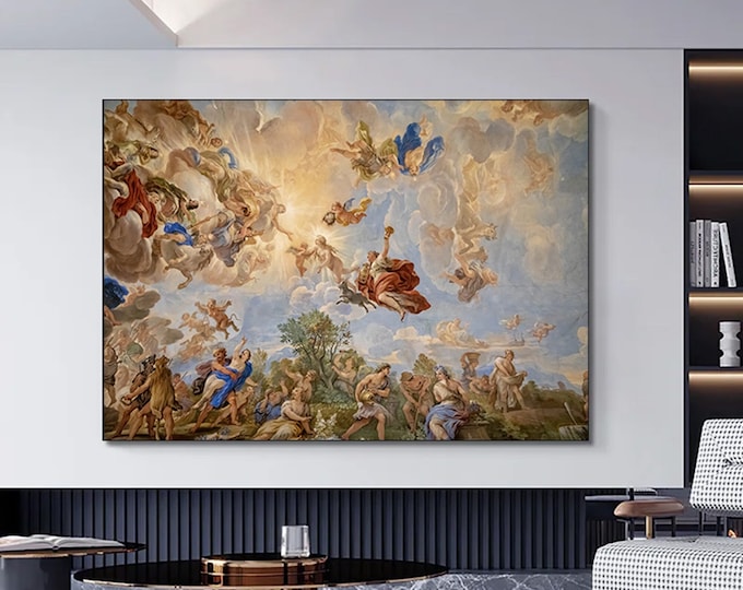 Renaissance Painting on Canvas - Palace of Versailles Ceiling Royal Wall Art Home Decor
