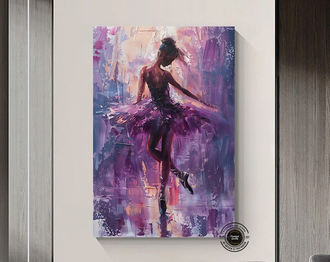 Ballet Dancer Canvas Wall Decor Acrylic Glosse Effect Wall Art Ballerina Wall Art Living Room Art Inspirational Poster Print Gift Ideia
