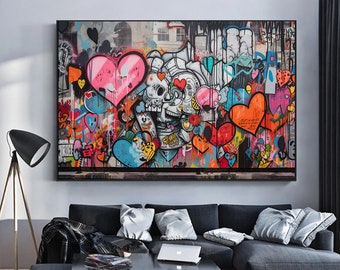 Colorful Graffiti Canvas Print Picture Abstract Wall Art Canvas Print Poster Decorative Painting Canvas Print Wall Decor