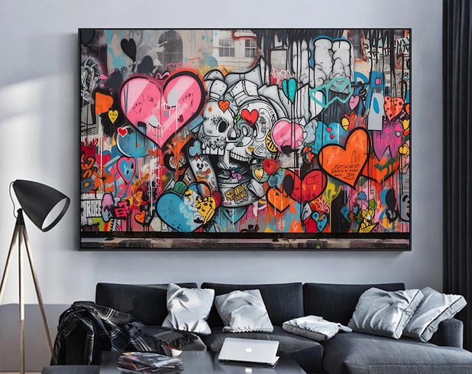 Colorful Graffiti Canvas Print Picture Abstract Wall Art Canvas Print Poster Decorative Painting Canvas Print Wall Decor