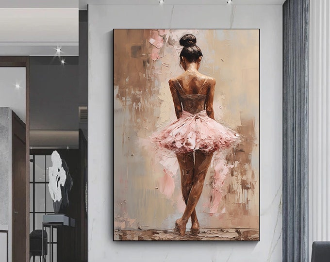 Ballerina Girl Printed Canvas Art, Ballerina Canvas Print, Canvas Home Decor, Abstract Canvas Wall Painting, Ballet for Gift Canvas Decor,