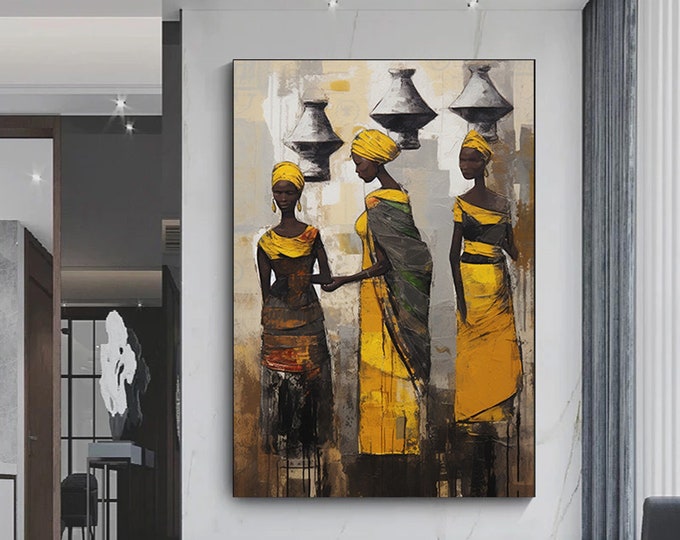 African American Culture Wall Decor,Abstract African Home Decor, Abstract African Culture Art, Wall Art,Ethnic Ladies Art,African Lady