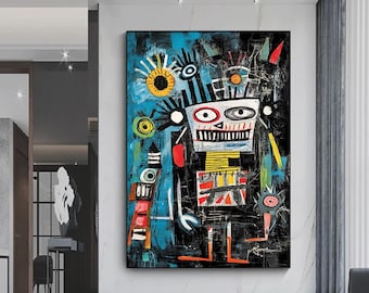 Original Graffiti Art: Modern Abstract Painting on Canvas