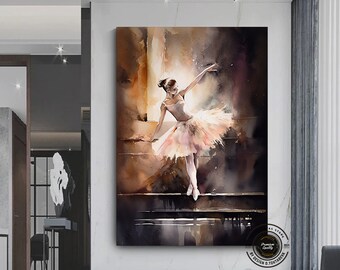 Pink Ballerina Abstract Canvas Print, Ready to Hang