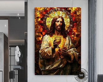 Jesus Canvas Art Print, Religous Gift, Christian Wall Decor, Bible Art, Contemporary Christian Art, Jesus Poster, Trendy Canvas Art