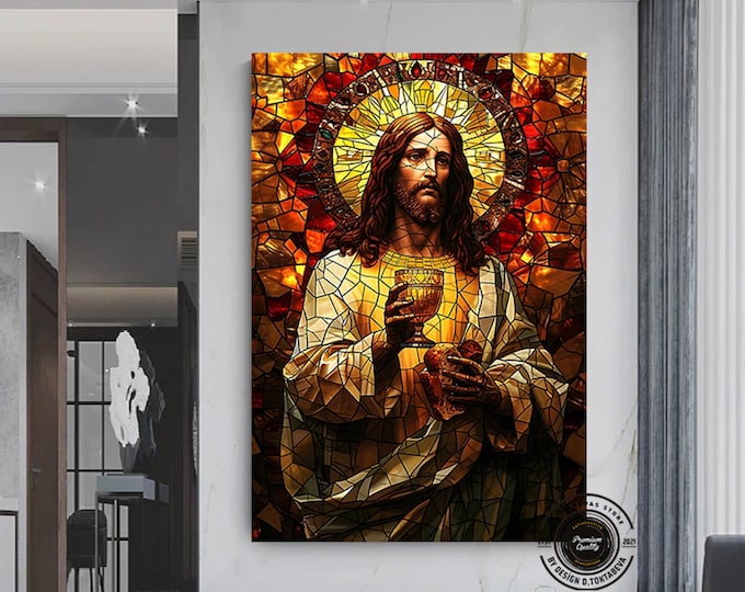 Jesus Canvas Art Print, Religous Gift, Christian Wall Decor, Bible Art, Contemporary Christian Art, Jesus Poster, Trendy Canvas Art