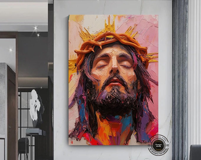 Jesus Canvas Art Print, Religous Gift, Christian Wall Decor, Bible Art, Contemporary Christian Art, Jesus Poster, Trendy Canvas Art