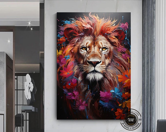 Lion Colorful Abstract Framed Poster, Lion Wall Art, Lion, Lion Print, Colorful Wall Art, Abstract Art, Colorful, Home Decor, Lion Painting