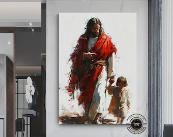 Jesus Canvas Art Print, Religous Gift, Christian Wall Decor, Bible Art, Contemporary Christian Art, Jesus Poster, Trendy Canvas Art