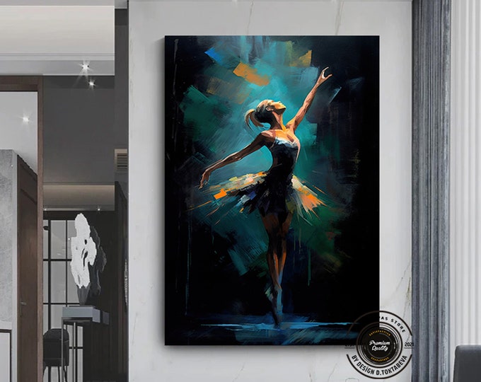 Ballet Dancer Canvas Wall Decor Acrylic Glosse Effect Wall Art Ballerina Wall Art Living Room Art Inspirational Poster Print Gift Ideia