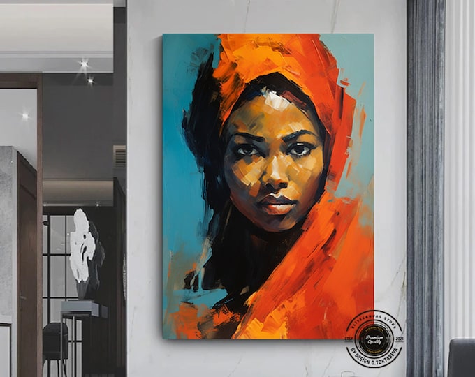 African woman canvas wall art, ethnic canvas wall art, ethnic wall decor, African canvas , woman ethnic canvas,