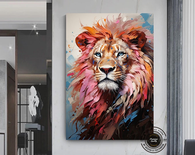 Lion Colorful Abstract Framed Poster, Lion Wall Art, Lion, Lion Print, Colorful Wall Art, Abstract Art, Colorful, Home Decor, Lion Painting
