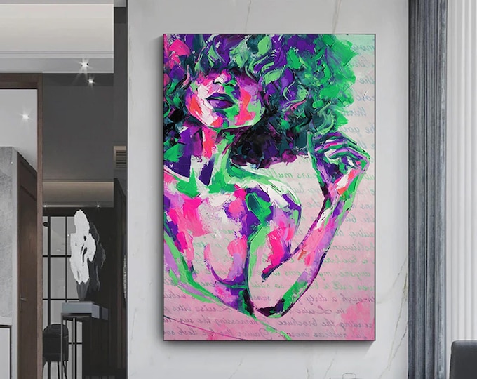Sexy woman wall canvas painting,Sexy wall decor,Nude woman canvas