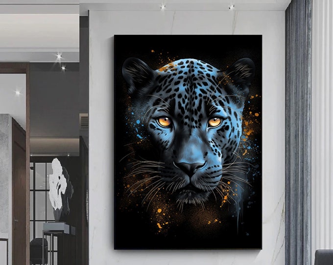 Leopard canvas Wall Art - African Animal Art - Safari Art - Jungle Canvas Print - Big Cat Realistic Art