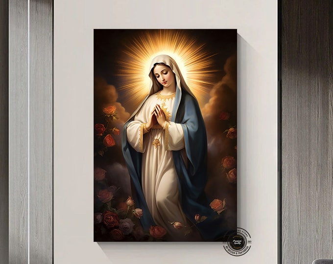 The Virgin Of Guadalupe Canvas Art, Catholic Room Decor, Framed Wall Art, Religious Gift, Ready to Hang, Religious Artwork, Gift Idea