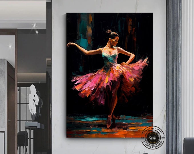 Ballet Dancer Canvas Wall Decor Acrylic Glosse Effect Wall Art Ballerina Wall Art Living Room Art Inspirational Poster Print Gift Ideia