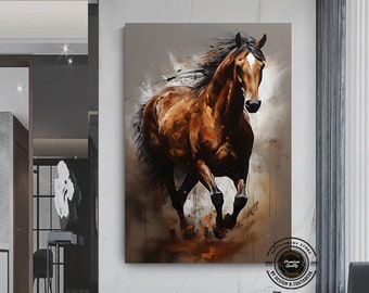 Wild Horse Canvas Print: Running Horse Wall Art, Framed
