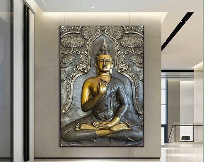 Buddhism black Buddha statue guatemala buddha temple canvas print gift idea home decor wall art print and canvas ready to hang, canvas art