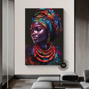 Black Woman Art Print: African American Woman Portrait, Modern Wall Decor