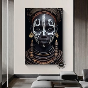 Afrikanische Frau Portrait, Leinwand: Stammes- Wandkunst, modernes Wohndekor