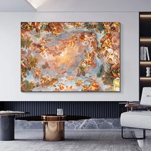 Renaissance Painting on Canvas - Palace of Versailles Ceiling Royal Wall Art Home Decor