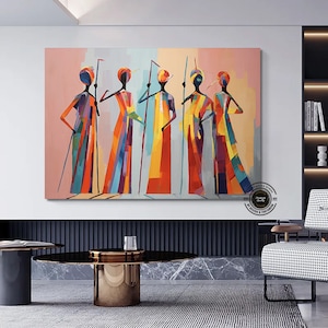 African American Culture Wall Art, African Culture Wall Decor, Local Women Wall Art, Abstract Canvas Wall Art, African Wall Art, Gift, Art