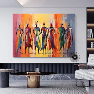 African American Culture Wall Art, African Culture Wall Decor, Local Women Wall Art, Abstract Canvas Wall Art, African Wall Art, Gift, Art