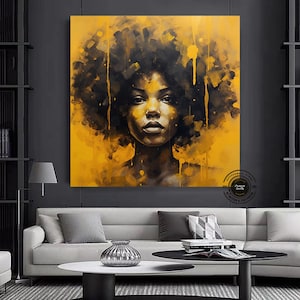 Colorful African Woman Canvas Art, African American Art, Modern art print, Fashion Decor, wall decor African, Wall Art