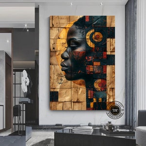 African American Culture Wall Art, African Culture Wall Decor, Local Women Wall Art, Abstract Canvas Wall Art, African Wall Art, Gift, Art