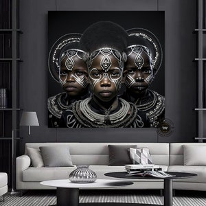 African Tribal Children Art Print: African Culture Wall Decor