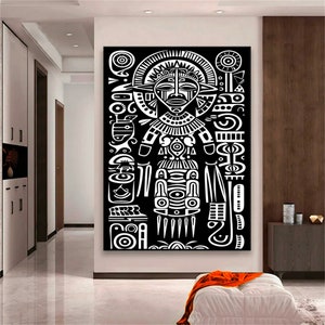 African tribal mask Canvas wall art African mask canvas Ethnic home decor Tribal mask print Large canvas art