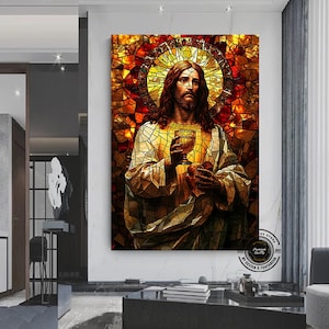 Jesus Leinwanddruck, religiöses Geschenk, christliches Wanddekor, Bibelkunst, zeitgenössische christliche Kunst, Jesus Poster, trendige Leinwandkunst