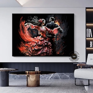 Flamenco Dancer Wall Art Decor, Spain Style Flamenco Dancer Art Wall Decor,Couple Flamenco dance.Home Decoration wall decor