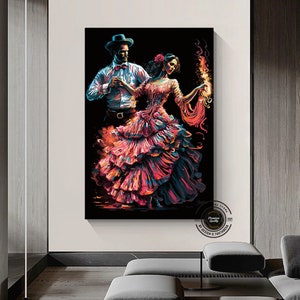 Flamenco Dancer Wall Art Decor, Spain Style Flamenco Dancer Art Wall Decor,Couple Flamenco dance.Home Decoration wall decor