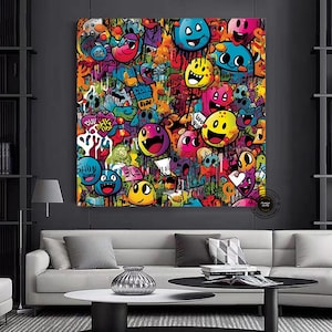 Pop Culture Wall Art Prints Trendy, Street Art Canvas Original, Graffiti Painting On Canvas, Pop Art Print Framed, Pop Culture Art Prints