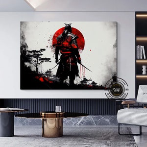 Samurai Canvas Wall Art: Oil Painting Style, Ready to Hang