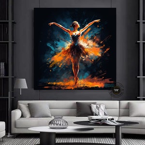 Ballerina Canvas Print: Modern Silk Dress Wall Art