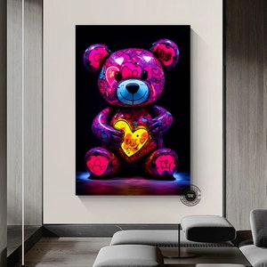 Teddy bear wall art, teddy bear graffiti art, teddy bear street art, graffiti wall art, street wall art