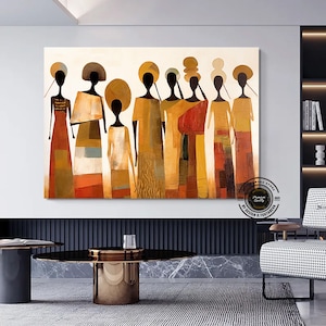African figures Culture Wall Art, African Culture Woman Wall Decor, Local african abstract Wall Art, Abstract Canvas Wall Art, African women